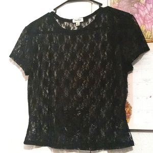Sheer floral lace top
